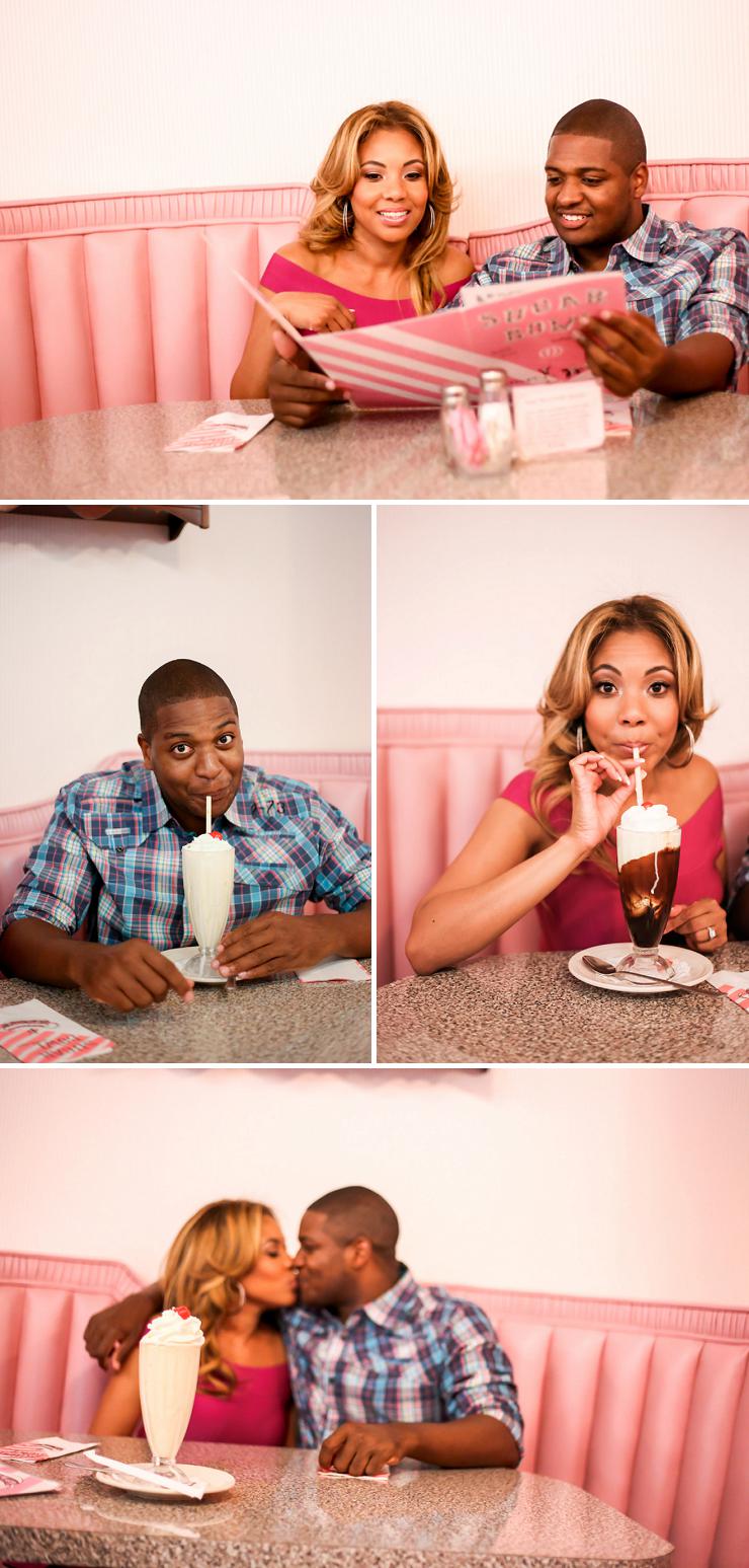 Ice cream shop engagement session at the Sugarbowl