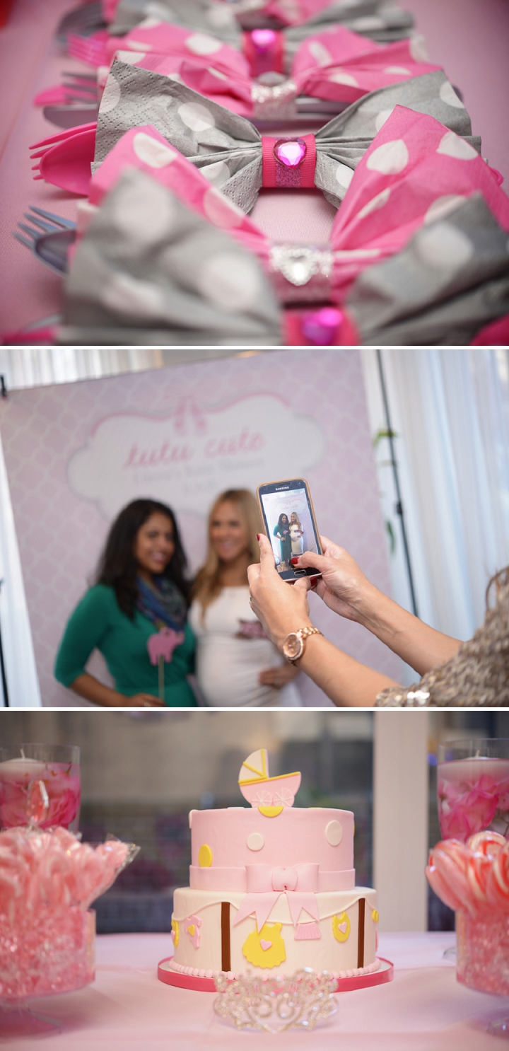 Close up shots of details from a New York City rooftop baby shower.