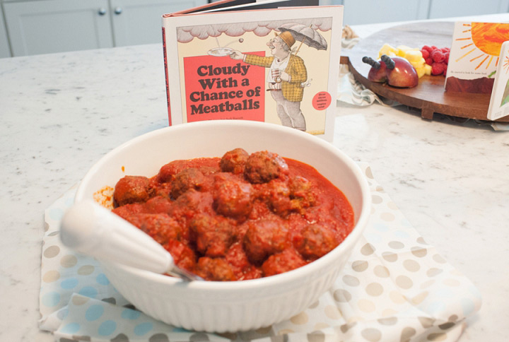 Cloudy with a chance of meatballs baby shower food